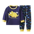 thumbnail image 1 of THDHVS Toddler Boy Summer Pajamas,Kids Summer Pajamas,Big Kids Boys Long Sleeve Sleepwears Dinosaur Print Pajama Nightgown Navy 8-9 Years, 1 of 3