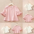 thumbnail image 1 of THDHVS Toddler Clothes for Girls, Cute Tops for Teen Girls, Girl Cute Short Sleeve Shirts Casual Chiffon Blouses Flowy Hem Boho Tunic Tops Pink 3-4 Years, 1 of 6