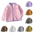 thumbnail image 1 of THDHVS Toddler Fleece Jacket,Unisex Kids Solid Fleece Zip Up Jacket Long Sleeve Casual Sport Fall Warm Outerwear,Girls Winter Coat Purple 9-10 Years, 1 of 6