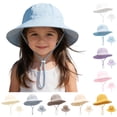 thumbnail image 1 of THDHVS Toddler Hat,Solid Color Cotton Bucket Hat with Bow Tie Breathable UPF Sun Protection Adjustable Strap Hat for Toddlers,Sun Hat Purple 2-3 Years, 1 of 9