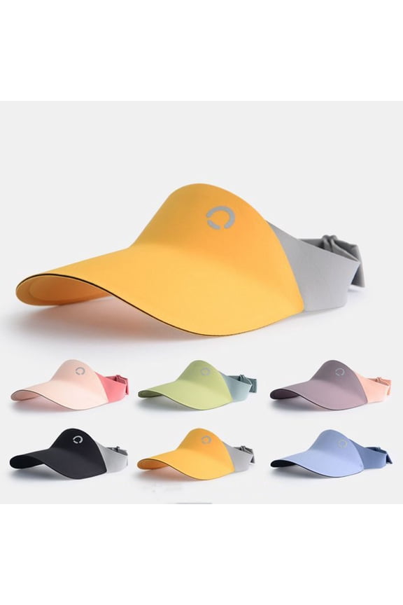 Toddler Hat,Kids HatUPF Sun Visor Hat Adjustable Buckle Hollow Top Breathable UV Protection Outdoor Summer Cap for Kids Yellow Free Size