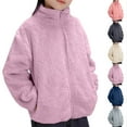 thumbnail image 1 of THDHVS Toddler Jacket,Winter Jackets for Girls,Fashion Kid's Solid Color Zipper Long Sleeve Top Unisex Warm Casual Jacket Beige 2-3 Years, 1 of 5