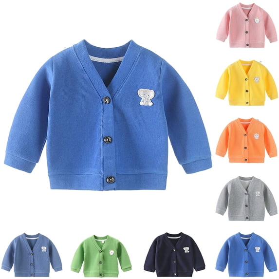THDHVS Toddler Jacket,Winter Jackets for Girls,Kid's Long-Sleeve Sweater Knitted Sweater Dark Blue 8-9 Years