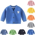 thumbnail image 1 of THDHVS Toddler Jacket,Winter Jackets for Girls,Kid's Long-Sleeve Sweater Knitted Sweater Navy 4-5 Years, 1 of 4
