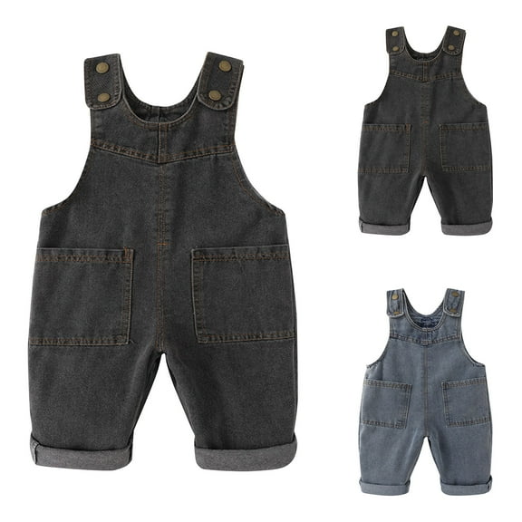 THDHVS Toddler Overalls Boy,Toddler Pants,Infant Denim Overalls with Adjustable Straps for Boys and Girls Casual Wear Soft Washed Fabric with Pocket Detail Blue 2-3 Years