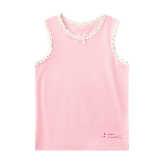 THDHVS Toddler Shirts, Girls Tank Tops, Teen Tank Tops Loose Fit Casual Round Neck Sleeveless Summer Tops Trendy Vacation Clothes Pink 12-14 Years