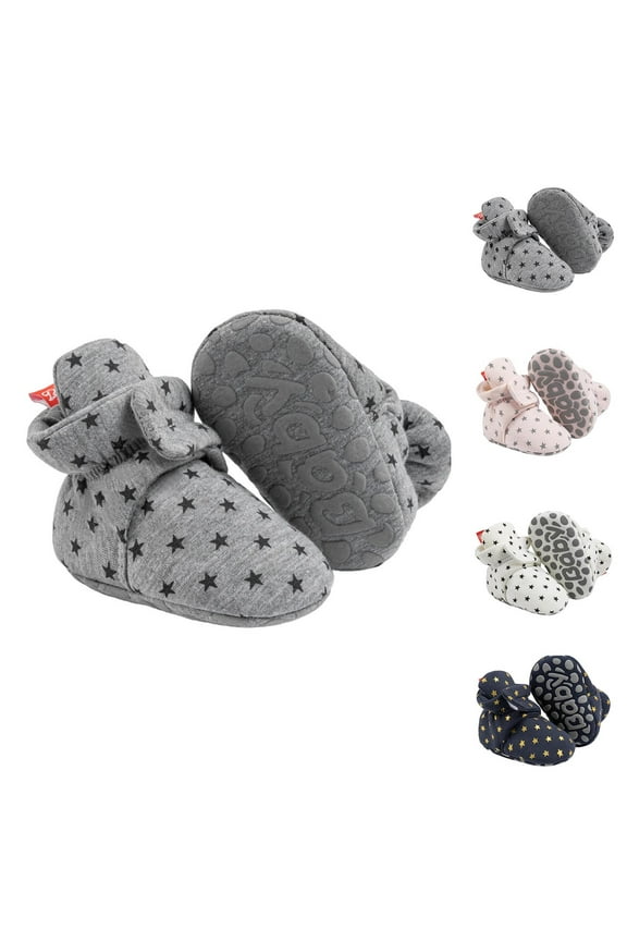 Toddler Shoes,Shoes for Girls,Star Print Infant Booties for 0-18 Months with Flexible Sole and Warm Lining Non-Slip First Walkers with Adjustable Closure Blue 6-12 Months