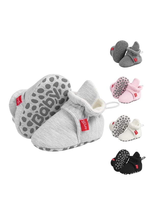 Toddler Shoes,Shoes for Girls,Warm Elastic First Walkers for Infants with Flexible Sole and Stay-On Solid Color Toddler Shoes with Non-Slip Grip for Early Walking Stage Black 6-12 Months