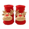 thumbnail image 1 of THDHVS Toddler Socks,Boys Socks,Toddler Christmas Socks with Reindeer Warm Character and Antiskid Sole for Grip Knit Socks Are Great for First Walkingand Holiday Photo Outfits Red 0-1 Year, 1 of 3