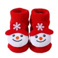thumbnail image 1 of THDHVS Toddler Socks,Boys Socks,Toddler Christmas Socks with Reindeer Warm Character and Antiskid Sole for Grip Knit Socks Are Great for First Walkingand Holiday Photo Outfits Red 0-1 Year, 1 of 3