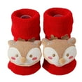 thumbnail image 1 of THDHVS Toddler Socks,Boys Socks,Toddler Christmas Socks with Reindeer Warm Character and Antiskid Sole for Grip Knit Socks Are Great for First Walkingand Holiday Photo Outfits Red 0-1 Year, 1 of 3