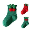 thumbnail image 1 of THDHVS Toddler Socks,Socks for Girls,Kids Christmas Socks Festive Red with Holiday Character Print for Girls Crew Socks for Christmas Morning and Year Celebrations Red 3-5 Years, 1 of 4