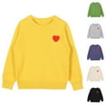 thumbnail image 1 of THDHVS Toddler Sweater,Kids Long Sleeve Shirt,Kids Heart Print Sweater Fleece Holiday Party Pullover Sweatshirt Yellow 6-7 Years, 1 of 6