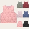 thumbnail image 1 of THDHVS Girls Vest, Kids Boys Girls Lightweight Down Vest Sleeveless Puffer Coat Warm Quilted Gilet Winter Snow Waistcoat Outerwear Pink, 1 of 5