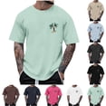 thumbnail image 1 of THDHVS Tshirts Shirts for Men,Men Print Short Sleeve Crewneck Tee Tropical Summer Vacation Style,Mens Shirts Mint Green XL, 1 of 5