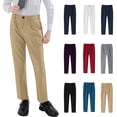thumbnail image 1 of THDHVS Uniform Pants for Boys,Boys Pants,Kid's Summer Solid Color Recreational Sports Elastic Waistband Suit Pants Long Pants for Kids Dark Blue 6-7 Years, 1 of 7