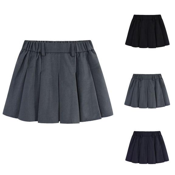 THDHVS Uniform Skirts for Girls,School Uniform Pleated Skirt Solid Color with Safety Lining Adjustable Waist for Fashion and Comfortable,Pleated Skirt