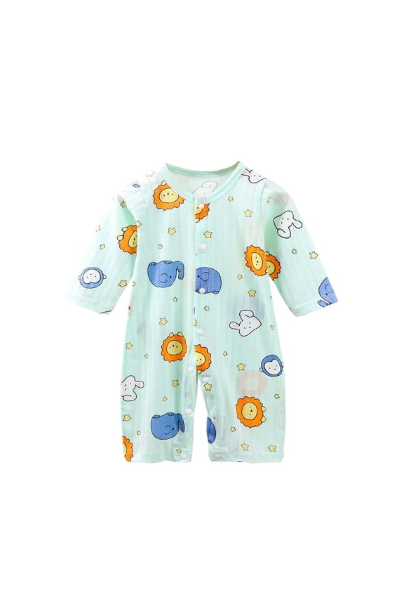 Unisex Newborn Clothes, Toddlers Boys Girls' Loose-Fits Print Footless Pajamas Sleep and Play Bodysuits Mint Green 3-6 Months