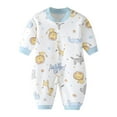 thumbnail image 1 of THDHVS Unisex Newborn Clothes,Toddler Outfits for Boys,Newborn Button Neck Long Sleeve Romper Floral Print Jumpsuit for Infants Snap Closure Outfit Soft Cotton Fabric White 0-3 Months, 1 of 4