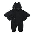 thumbnail image 1 of THDHVS Unisex Newborn Clothes,Toddler Outfits for Girls,Halloween Costume Solid Color Sleeve Hooded Romper for Boys Girls and Newborns Crawling Suit Soft Fleece Fabric for Infants Black 12-18 Months, 1 of 8
