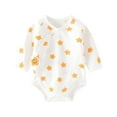 thumbnail image 1 of THDHVS Unisex&nbsp;Newborn&nbsp;Clothes,Toddler&nbsp;Girl&nbsp;Outfits,Infant Long Sleeve Bodysuit with Print Snap Closure Bottom Coat Style Outfit for Play and Casual Wear Yellow 9-14 Months, 1 of 3