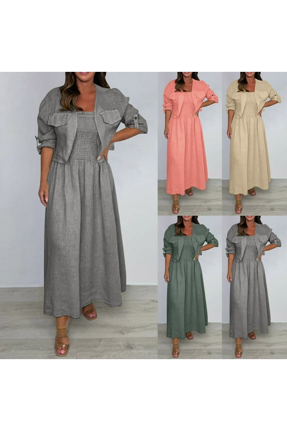 2 Piece Sets for Women,Womens Sets 2 Piece Outfits,Maxi Skirt Set Long Skirt and Coat Sets Beach Cocktail Club Dress 2 PCS Outfit Army Green S