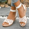 thumbnail image 1 of THDHVS Womens Wedge Sandals,Wedge Sandals for Women,Women's Perforated Slingback Sandals Pink 7, 1 of 7