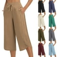 thumbnail image 1 of THDHVS Wide Leg Pants Woman,Workout Pants Women,Women's Wide Leg Pants with Pockets Casual Loose Yoga Trouser Pants Sweatpants Lounge Pants Beige L, 1 of 6