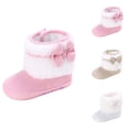 thumbnail image 1 of THDHVS Winter Boots for Girls,Girls Furry Snow Boots with Decorative Bow and Non Slip Rubber Outsole for Secure Steps Cold Weather Plush Boots Good for Toddlers White, 1 of 8