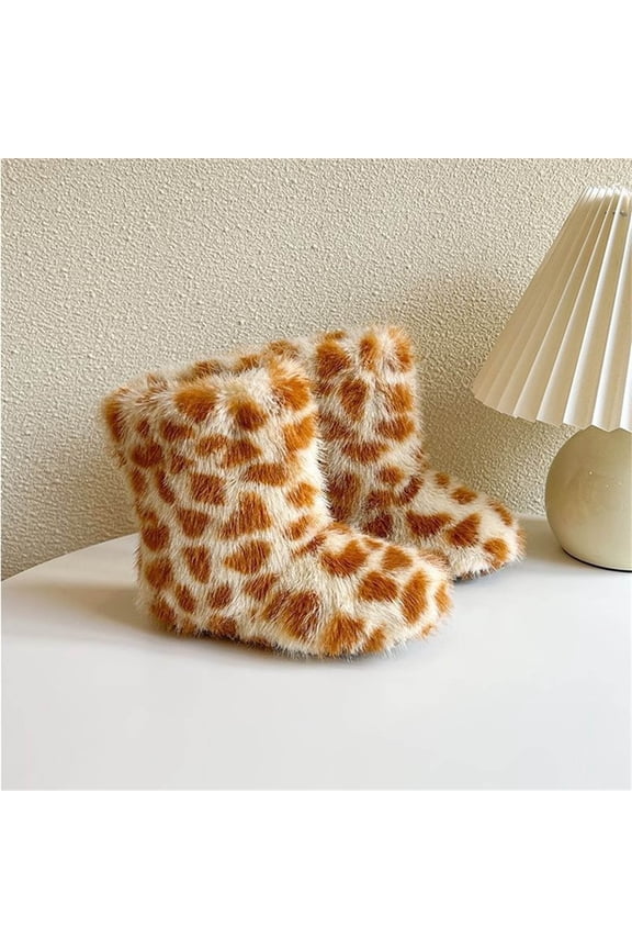 Winter Boots for Girls,Girls Print Snow Boots with Soft Fleece Interior and Durable Water Resistant Upper for Outdoor Adventures Boots Snug and Warm Brown