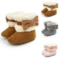 thumbnail image 1 of THDHVS Winter Boots for Girls,Toddler Snow Boots,Fashion Kid's Thick Snow Boots Toddler Shoes Shoes Walking Shoes Gray 6-9 Months, 1 of 4