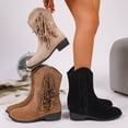 thumbnail image 1 of THDHVS Winter Boots for Women,Womens Shoes,Women Warm and Versatile Plus Size Fashion Fashion Tassel Side Zipper Thick Heel Midsole Boots Black, 1 of 10
