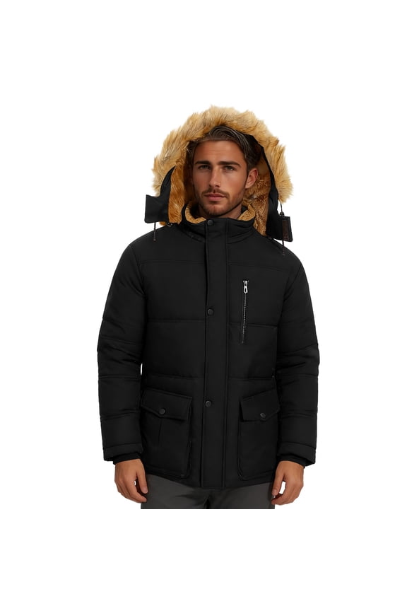 Winter Coats for Men,Mens Winter Coats,Men's Plus Size Parka with Thick Insulation and Windproof Shell for Extreme Cold Heavyweight Winter Coat Provides Maximum Coverage and Warmth