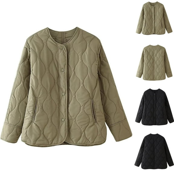 THDHVS Winter Coats for Women,Women's Coats,Women's Solid Color Long Sleeve Coat with Button Front and Functional Pockets Casual Jacket Provides Versatile Style Without Hood