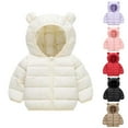 thumbnail image 1 of THDHVS Winter Coats for Girls,Kids Winter Coat,Toddler Kids Boys Girls Winter Solid Color Padded Jacket Hooded Zip Jacket Coat Khaki 1-2 Years, 1 of 4