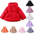 thumbnail image 1 of THDHVS Girls Winter Coat,Winter Coats for Girls,Girls' Winter Clothes with Thick Coats Kids Ear Hair Sweaters Kids Baby Hair Warm Little Clothes Coffee 5-6 Years, 1 of 3