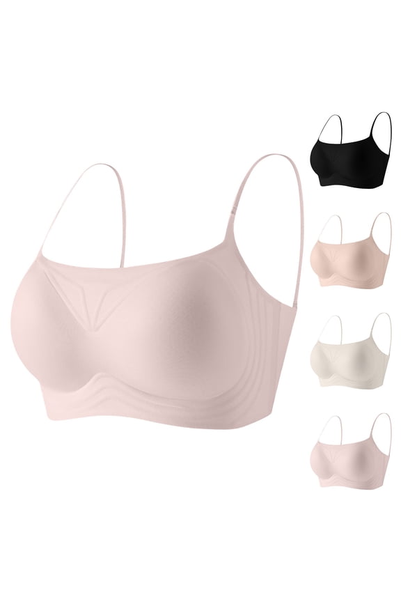 Wireless Bras for Women,Solid Color Skin Friendly Wireless Bra Push Up Breathable Daily Wear,Womens Bras Pink 40BC