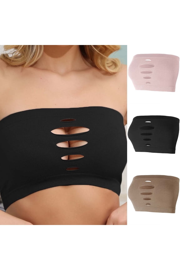 Women's Bras,Solid Color Bandeau Bra One Band Sports Support Sagging Wear for Women,Sports Bras for Women Black 36BC