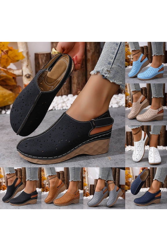 Womens Casual Shoes,Comfortable Dress Shoes for Women,Fashion and Casual Style Solid Color Versatile Summer Hollow Out Large Size Sponge Cake Sticker with Cool Slope and Sandals Khaki
