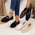 thumbnail image 1 of THDHVS Womens Casual Shoes,Comfortable Dress Shoes for Women,Plus Size Women Flat Slip On Loafers with Chain Detail Driving Shoes for Casual Coffee, 1 of 10