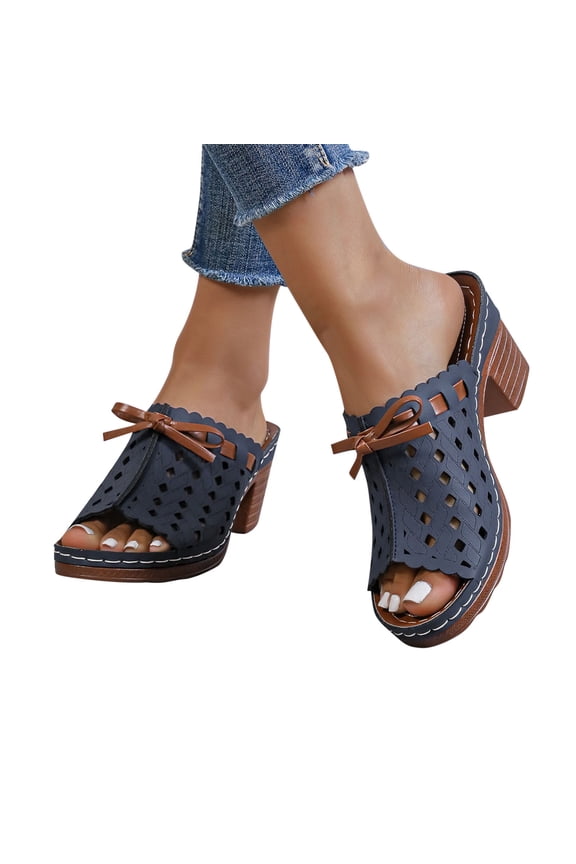 Womens Dress Shoes,Sandals Women,Women's Fashion Casual Spring New Style Fish Mouth Open Toe Thick Heel High Heel Sandals Blue 8.5