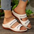 thumbnail image 1 of THDHVS Womens Sandals Comfortable,Sandals for Women 2025,Women's Fashion Casual Summer Style Solid Color Hollow Roman Thick-Soled Wedge Heels White 9.5, 1 of 6