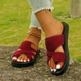 thumbnail image 1 of THDHVS Womens Dress Shoes,Sandals Women,Open Toe Flat Sandals Summer Slip Slippers Red 6.5, 1 of 6