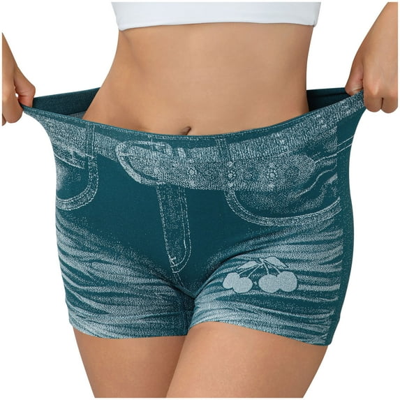 THDHVS Womens Shorts,Casual Shorts for Women,Womens Jean Shorts High Waisted Summer Stretchy Casual Pull On Beach Elastic Waist Denim Shorts with Pockets Army Green 2XL