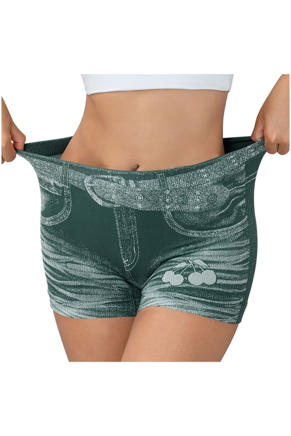 Womens Shorts,Casual Shorts for Women,Womens Jean Shorts High Waisted Summer Stretchy Casual Pull On Beach Elastic Waist Denim Shorts with Pockets Green S