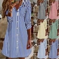 thumbnail image 1 of THDHVS Womens Summer Dresses,Summer Casual TurnBeach Vacation Sundresses Long Sleeve Striped Dress Black 2XL, 1 of 5