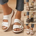thumbnail image 1 of THDHVS Womens Wedge Sandals,Comfortable Sandals for Women,Comfortable Round Toe Elevator Wedge Sandals for Beach Fashion Khaki, 1 of 8