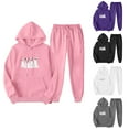 thumbnail image 1 of THDHVS Workout Sets for Women,Matching Sets Women Clothing,Women's 2 Piece Tracksuit Fall Outfits Long Sleeve Pullover Hoodies Sweatshirt Sweatpants Lounge Set Sweatsuits White 2XL, 1 of 7
