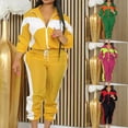 thumbnail image 1 of THDHVS Workout Sets for Women,Plus Size Fashion,2 Piece Sets for Women Fall Outfits Sweatsuit Oversized Zip-up Sweatshirt Sweatpants Matching Set Tracksuit Green L, 1 of 7