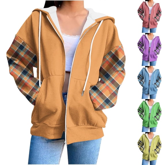 THDHVS Zip Up Hoodie Women,Sweatshirt for Women,Women Solid Color Zip Hoodie with Pocket andLoose Fits for Casual Comfortable andEveryday Versatile Wear Green XL